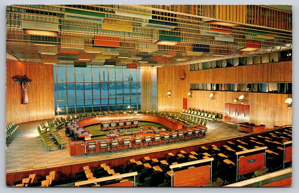 Vtg 1959 United Nations Postcard Trusteeship Council Finn Juhl Jack Paar Show